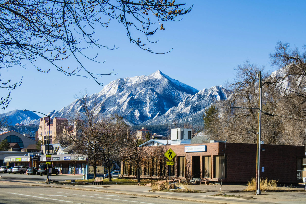 Boulder with the foothills in the background