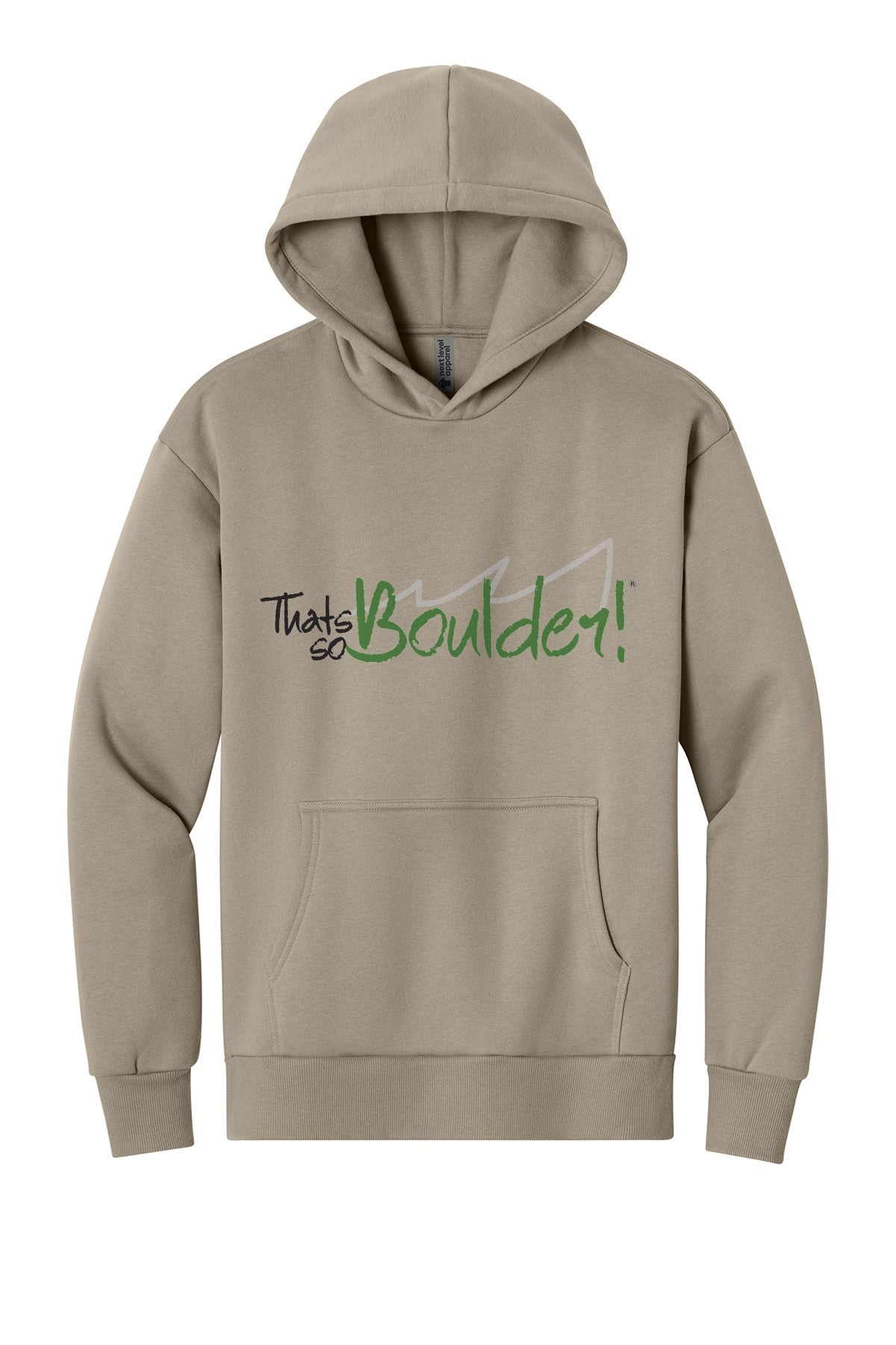 That's So Boulder pullover hoodie in Tan