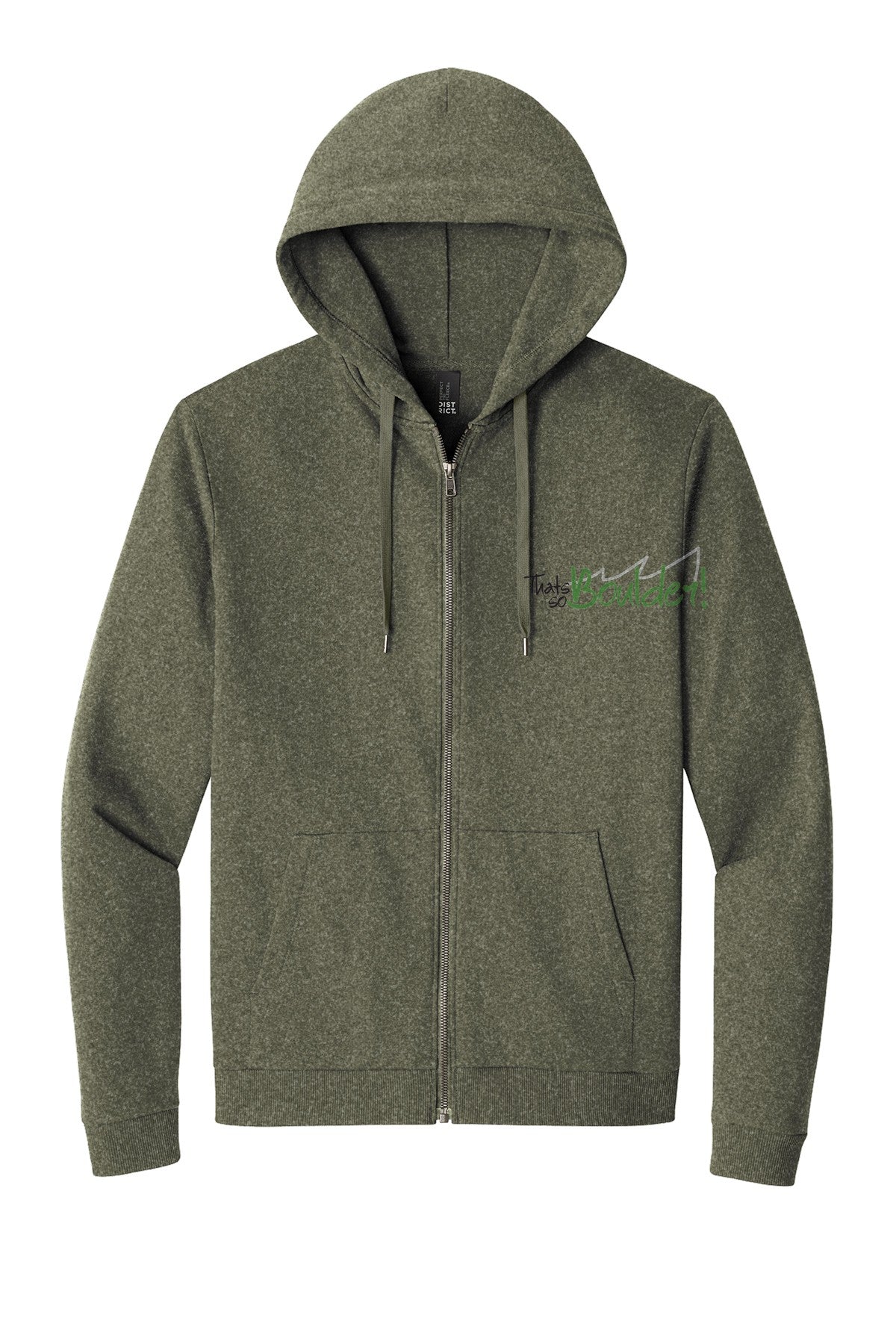 That's So Boulder zip hoodie in Olive Heather